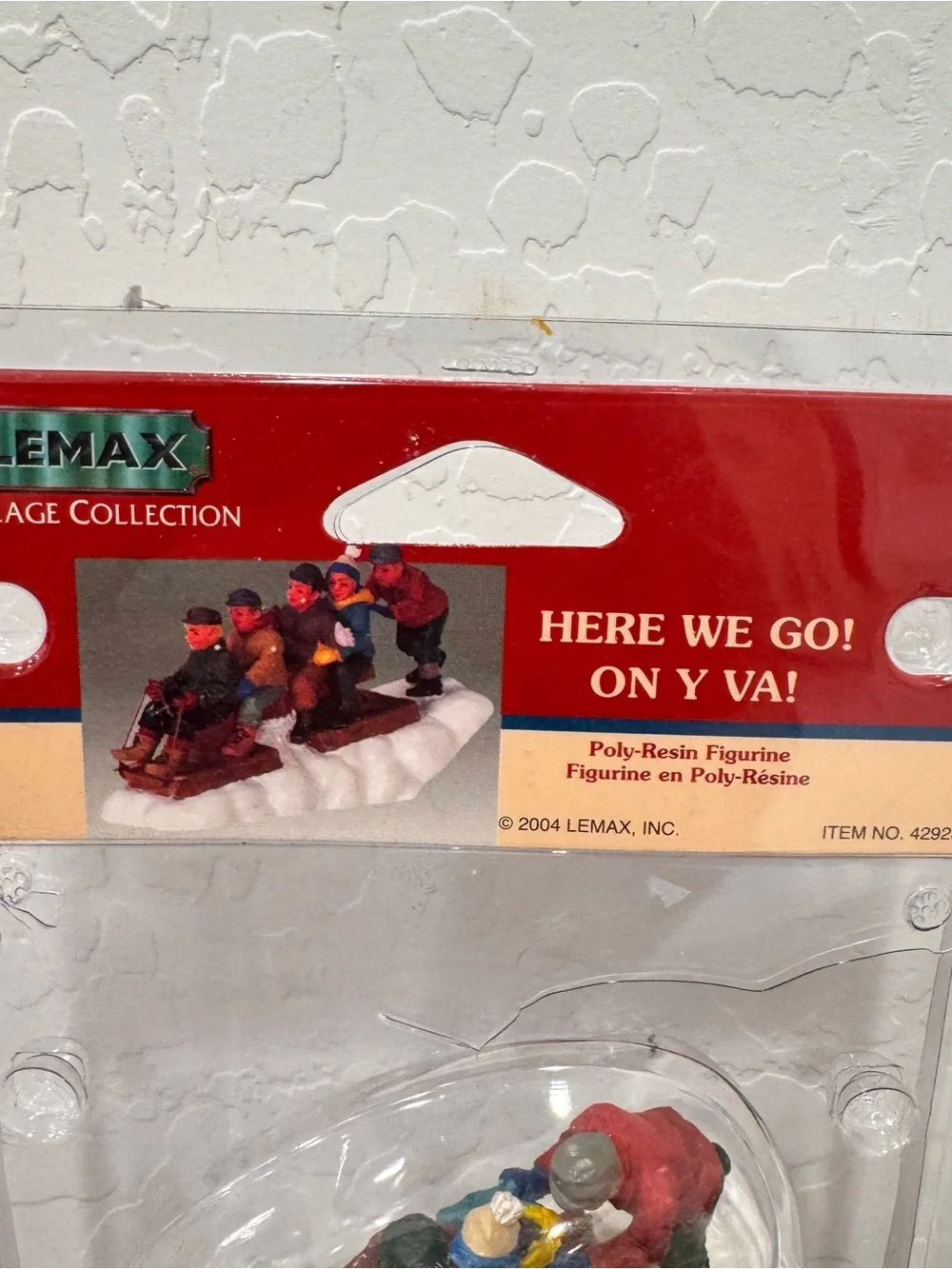 LEMAX Village Collection Here We Go! On Y Va! Sled Figurine 2004 Poly Resin New